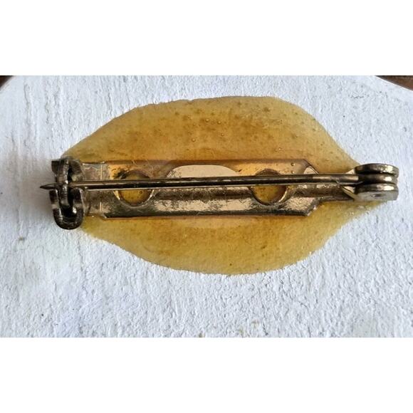 Vtg Hand Crafted Clay Polymer Fish Pin Brooch Blue Metallic Gold Tropics Coastal - Picture 3 of 6